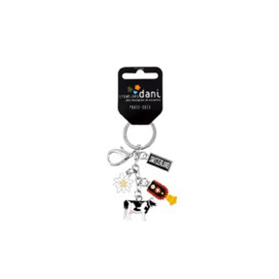 Porte-clefs métalliques Vache, 12pcs
