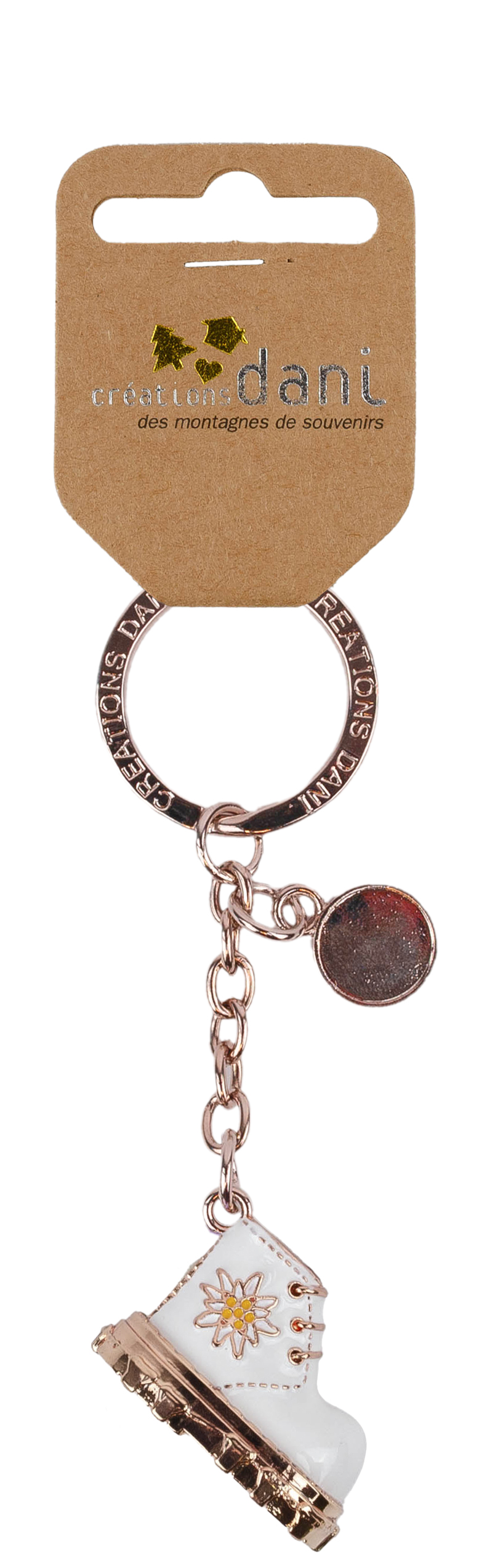 Porte-clefs chaussure montagne 3D blanc