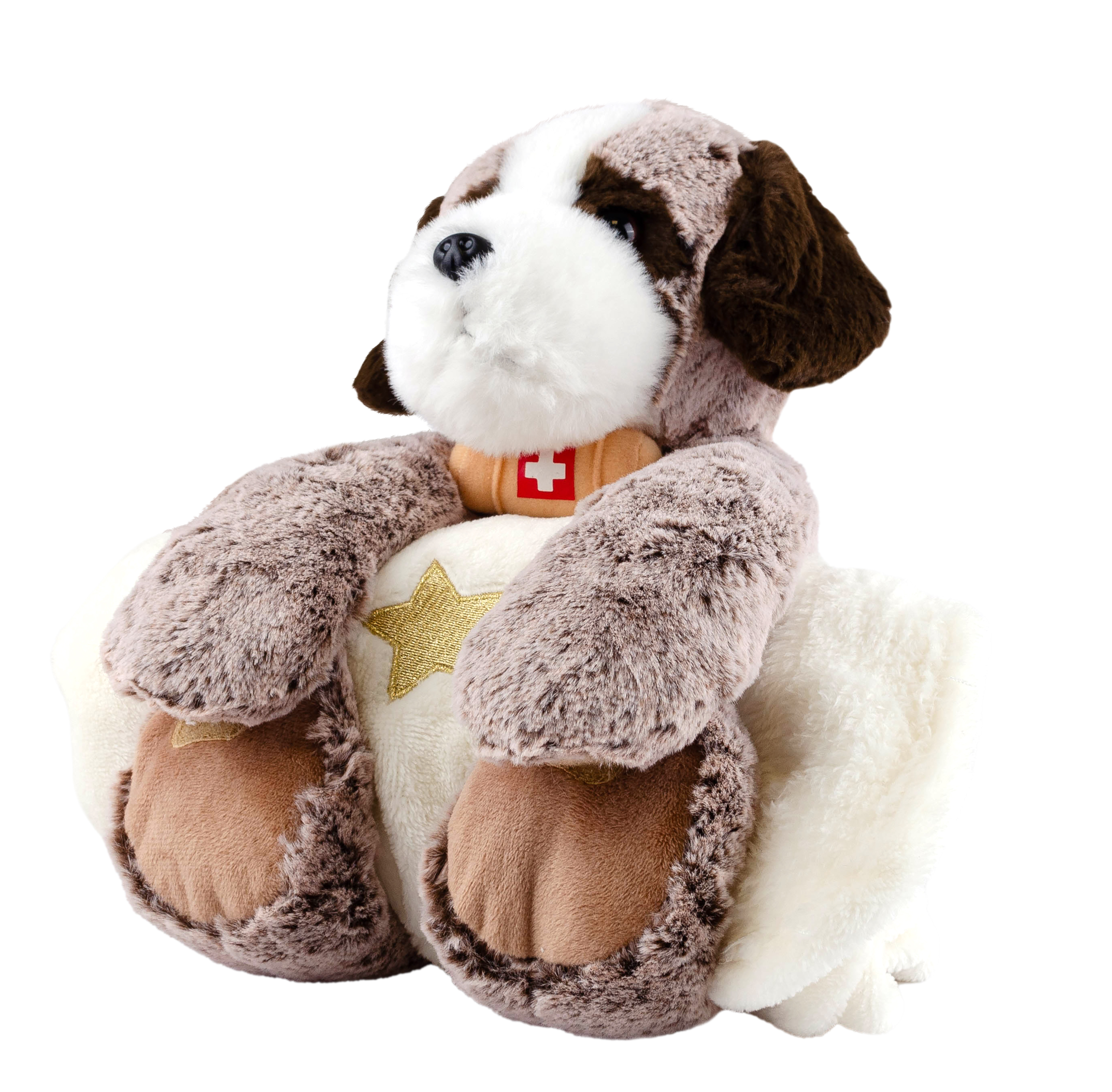 Peluche St.-Bernard 24 cm avec couverture 