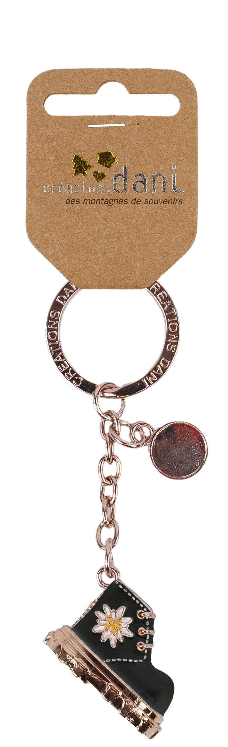 Porte-clefs chaussure montagne 3D noir