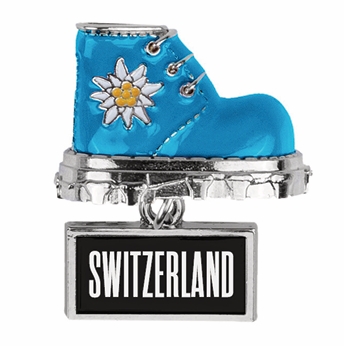 Magnet chaussure de montagne bleu ciel