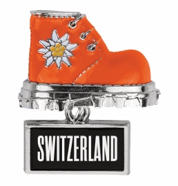 Magnet chaussure de montagne orange