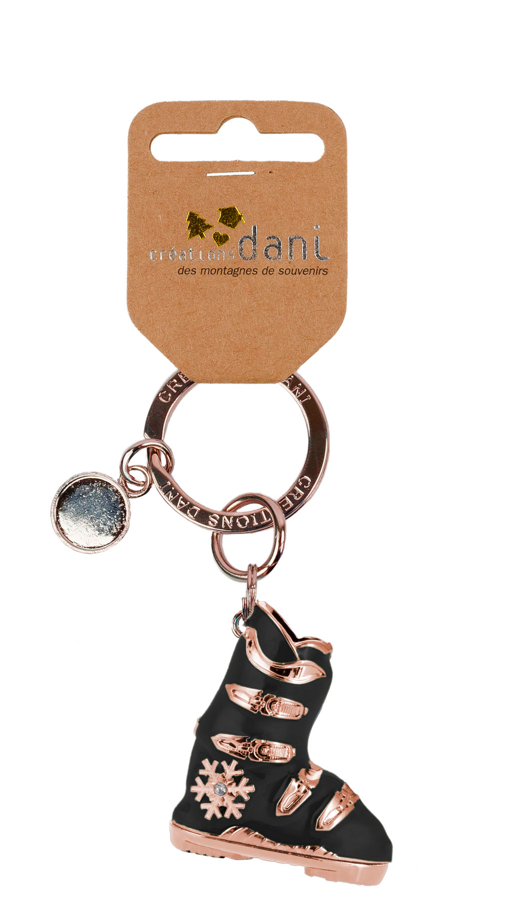 Porte clés chaussure de ski 3D noir