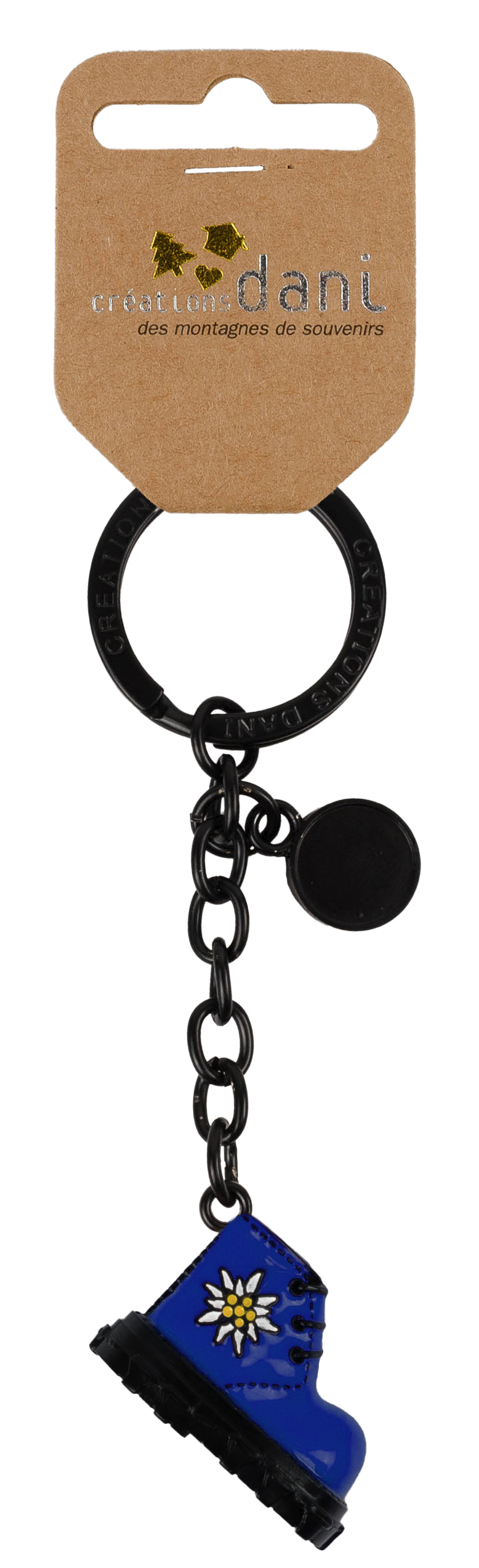 Porte-clefs chaussure montagne 3D bleu